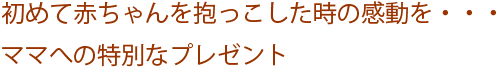 初めて赤ちゃんを抱っこした時の感動を・・・