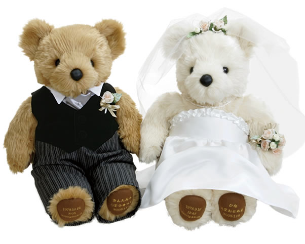 Wedding Bear ウェディング〈洋装〉黒ベスト・白ドレス